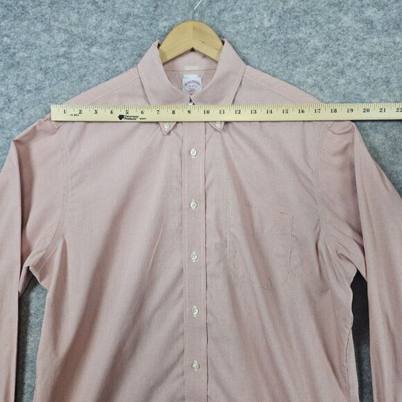 Brooks Brothers 346 Men's Shirt Size 16-4/5 Red & White Mini Checks All Cotton - Picture 8 of 13